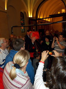 Cardinal Dolan entering the Shrine Chapel of Mary Help of Christians
