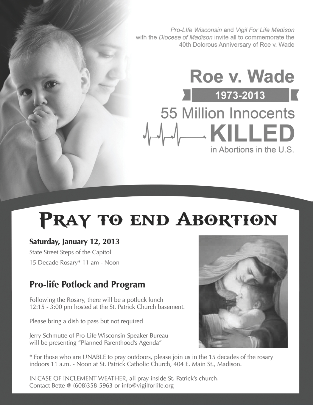 Jan 12 event: The Dolorous Anniversary of Roe v. Wade – Laetificat