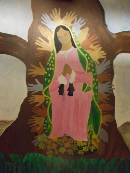 Our Lady of Guadalupe, a mural in the basement of Holy Redeemer School