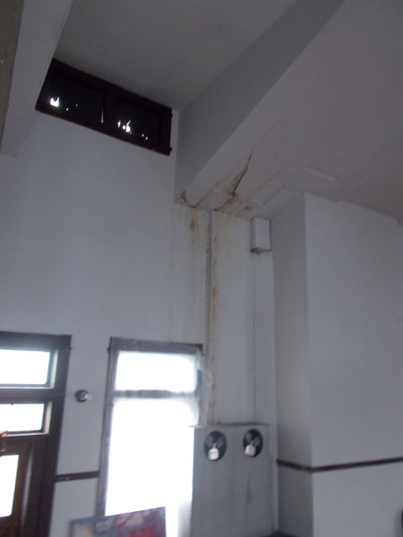 Water damage from roof leak
