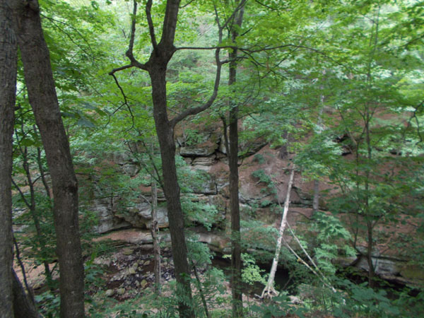 Durward's Glen gorge, seen from the trail above the outdoor "Holy Family" altar