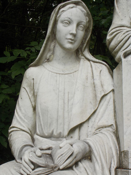 Our Lady, from the marble Holy Family sculpture at the Durward's Glen outdoor altar