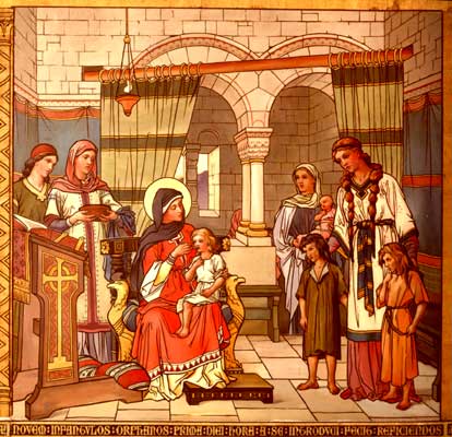 Saint Margaret feeding an orphan