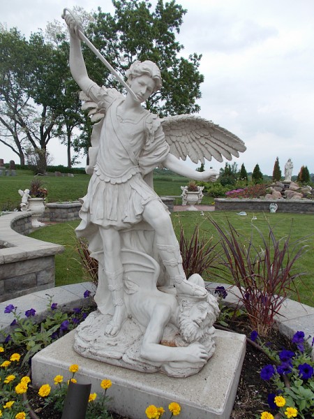 Saint Michael the Archange, in the Miracle of Life garden.