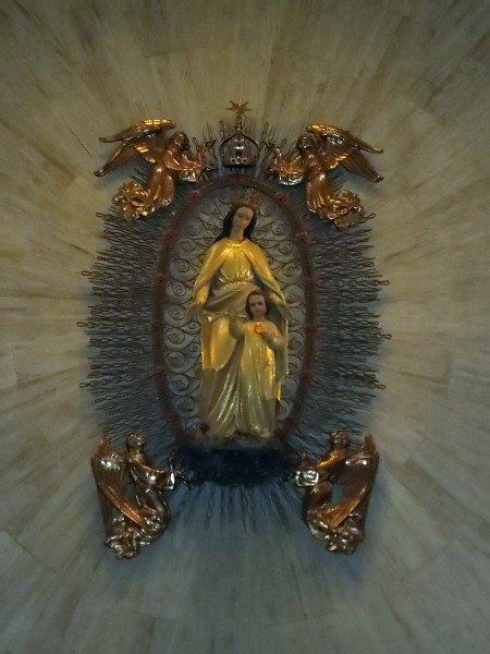 The image of Mary and Jesus in the Shrine Chapel, where many people have come to pray for healing and had their prayers answered.